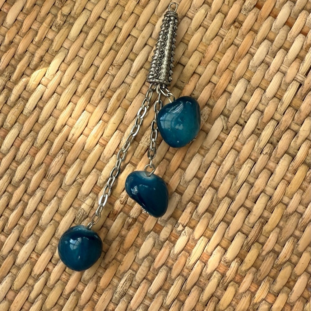 Vintage Dangle Pendant | Silver & Blue